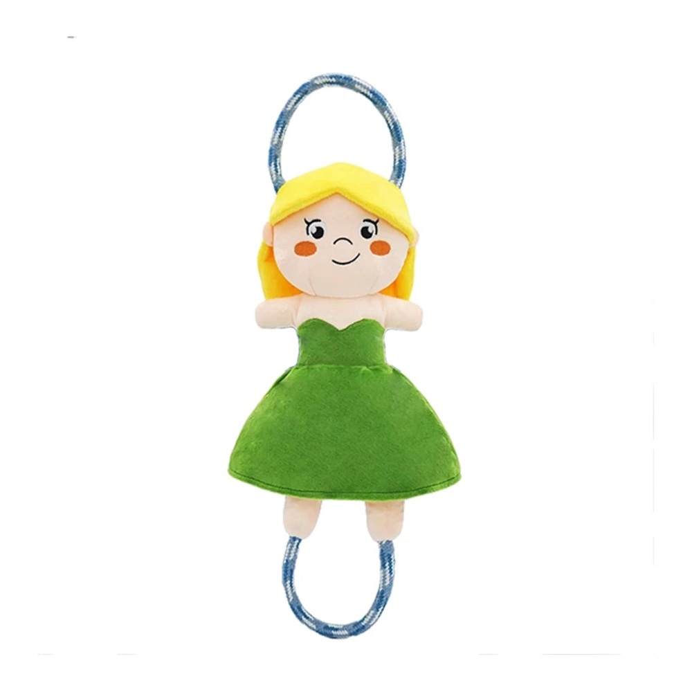 HUGSMART Princess Castle Story Dog Toy Green Yellow Blue